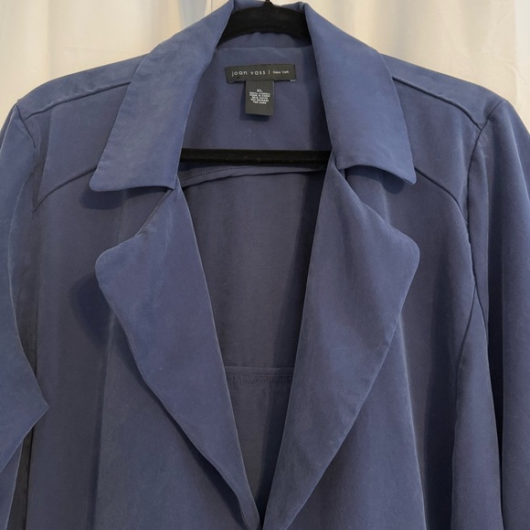 Joan Vass Open Front Navy Drape Blazer Lyocell Women’s XL - Picture 4 of 7